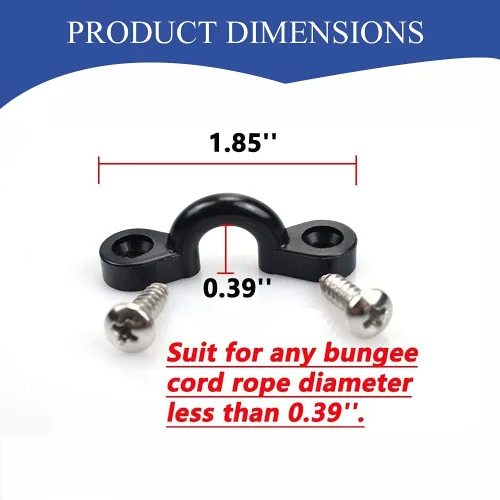 Vista 4 de Kit de 10 trabillas para kayak, kit de aparejo de cubierta de bucles de amarre para kayak, ojo de nailon y tornillos de acero inoxidable para canoa