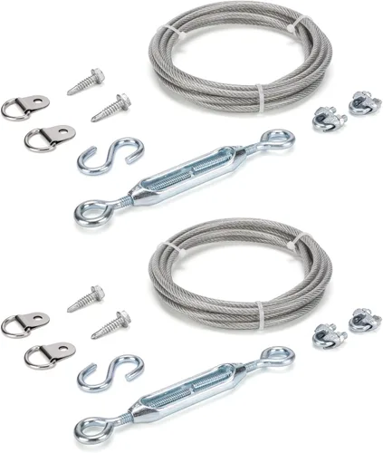 Vista 9 de HILLMASTER Kits de soporte de puerta anti-caída duraderos para cerca de madera, kit de cable de soporte de puerta en zinc, kit de puerta de cerca
