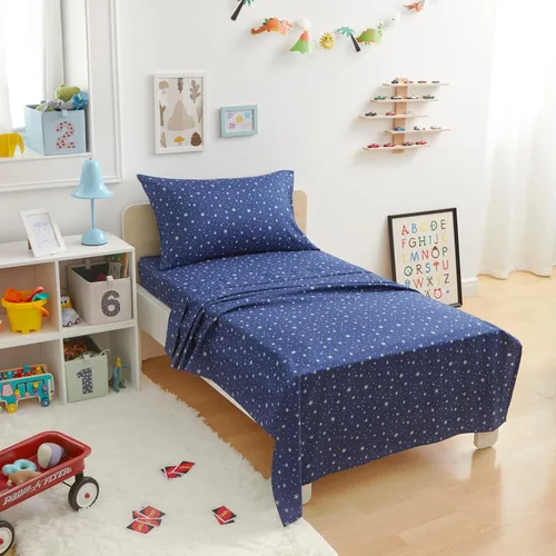 Vista 19 de Amazon Basics Juego de sábanas para niños de microfibra ligera, suave y fácil de lavar, 3 piezas, tamaño Twin, Aqua brillante, diseño sólido