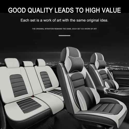 Vista 27 de 5 fundas de asiento para Chevy Aveo 2005-2023, fundas de asiento de automóvil de cuero, impermeables, antideslizantes, suaves, cómodas fundas