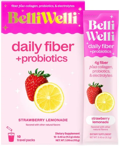 Vista 11 de Belli Welli Suplemento de Fibra, Polvo de Fibra con Probióticos Paquete de Viaje para Mujeres con Colágeno y Electrolitos para la Salud Intestinal