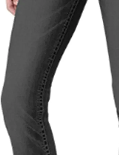 Vista 3 de Jeans elásticos con corte de bota para mujer, con botones y curvas, ajuste regular, corte de bota, corte clásico, corte recto