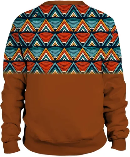 Vista 2 de Sudadera con capucha para hombre, cuello en V, estampado digital 3D, cuello alto, 6 botones, cuello vintage