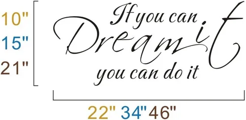 Vista 3 de If You Can Dream It Wall Art – Vinyl Motivational Stickers Black