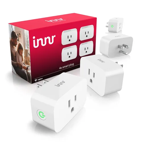 Vista 10 de Innr Zigbee Smart Plug, funciona con Philips Hue*, Alexa y SmartThings, repetidor Zigbee, monitoreo de energía, paquete de 1 Repetidor Zigbee