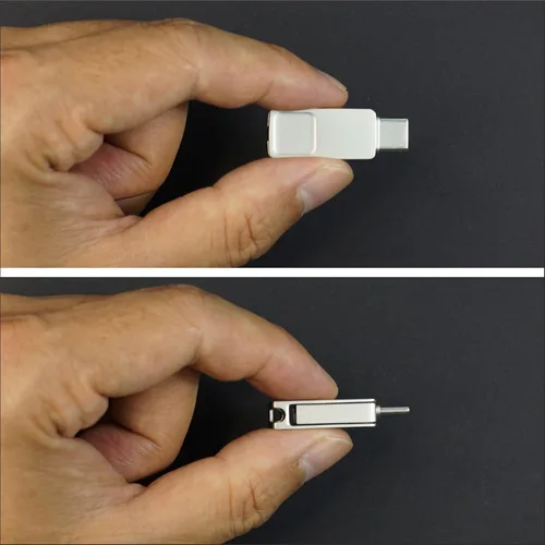 Vista 5 de 32GB Mini Dual USB A 3.1 y C Flash Key Drive OTG para PC/MacBook/Laptop/Tablet/Smartphone, Metal Silver U-Key