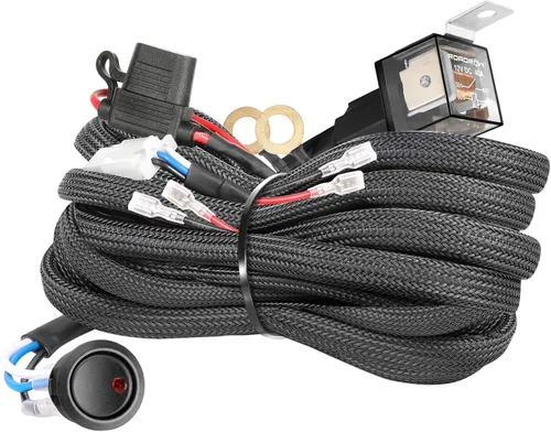 Vista 8 de OFFROADTOWN - Arnés de cableado, kit de arnés de cableado de 1 cable resistente para luces antiniebla, barra de luz de trabajo LED, vainas LED de 12