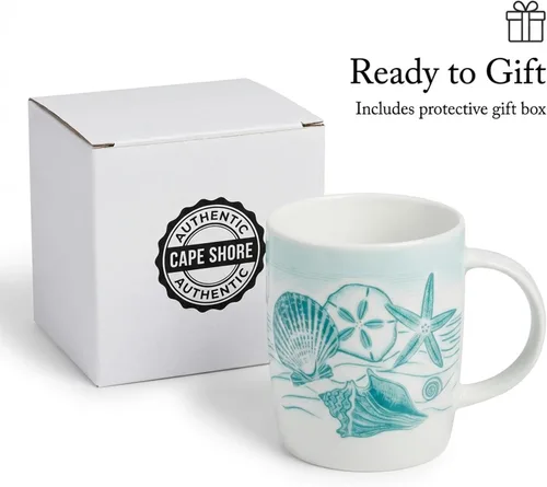 Vista 6 de Cape Shore New Bone China Atlantic Taza 14 oz - Conchas