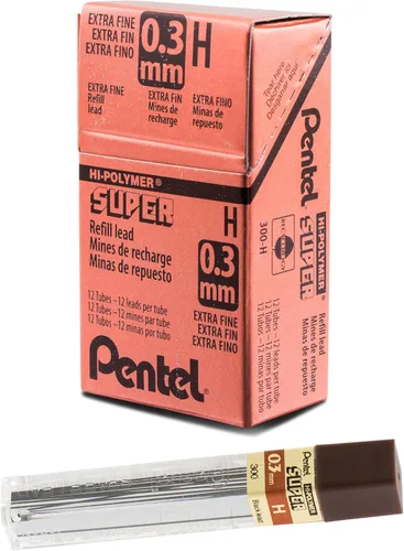 Vista 12 de Minas de Pentel Super Hi-Polymer, Gris