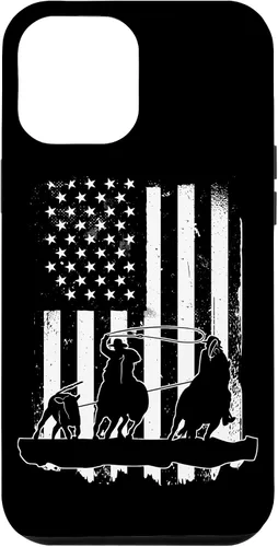 Vista 26 de USA Flag Team Roping Design Rodeo Western Horse Country Case for iPhone 17