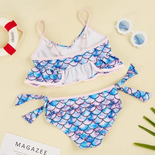 Vista 3 de swimsobo Trajes de baño de dos piezas para niñas tankini estampado 3D para 3-12 años