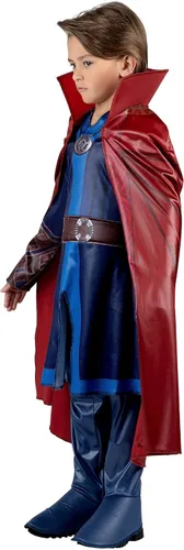 Vista 3 de Marvel Doctor Strange - Disfraz oficial para jóvenes, túnica y pantalones, más capa acolchada desmontable, grande, multicolor