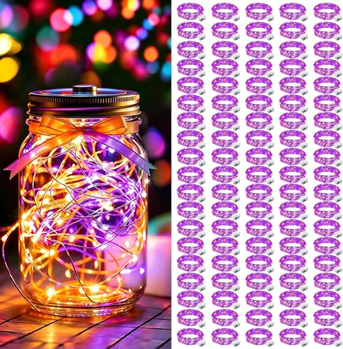 Vista 18 de AIKEI Paquete de 12 luces LED de hadas que funcionan con pilas, guirnaldas de luces impermeables de 7 pies, 20 luces LED de luciérnagas estrelladas