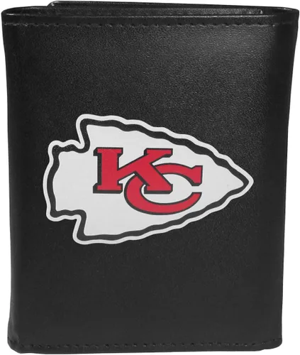Vista 2 de NFL Kansas City Chiefs - Cartera de tres pliegues y llavero de acero para hombre, color negro, talla única