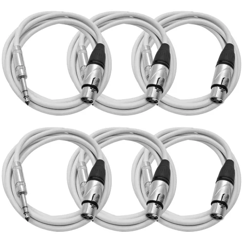 Vista 17 de Seismic Audio - SATRXL-F2-6 Paquete de cable de conexión XLR negro de 2 pies XLR hembra a 1/4" TRS