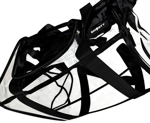 Vista 3 de Mochila grande transparente, mochila resistente transparente de PVC transparente, Negro (Gym Black)
