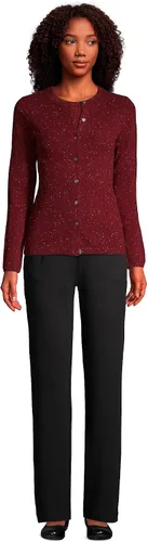 Vista 4 de Lands' End Cárdigan de cachemira para mujer, color burdeos, Donegal, regular, talla M, Borgoña