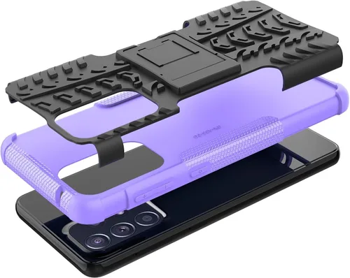 Vista 4 de Asuwish Funda para teléfono Samsung Galaxy A53 5G con protector de pantalla de vidrio templado y soporte delgado, híbrida, resistente, funda