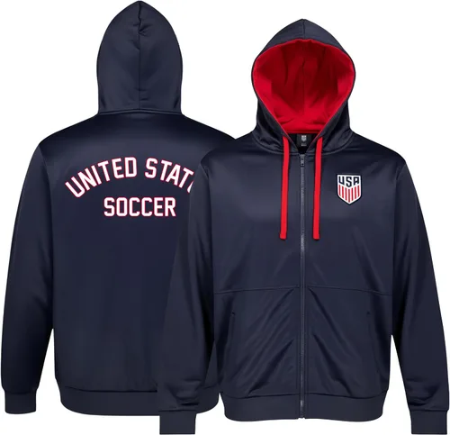 Vista 2 de Icon Sports Officially Licensed US Soccer USMNT Full Zip Hoodie - Unisex Adult