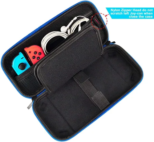 Vista 4 de daydayup Funda para Switch y protector de pantalla de vidrio templado compatible con Nintendo Switch, funda de transporte de viaje rígida de lujo