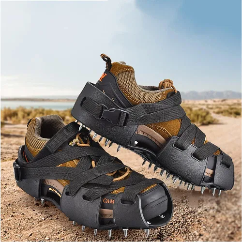 Vista 4 de Zapatos con pinchos para recubrimientos resinosos, pisos epoxi, superposiciones, instalación de cubierta, arena de pavimento con pinchos, crampones
