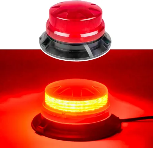 Vista 11 de AUXMOTEC Barra de luces de baliza estroboscópica de emergencia LED ámbar con montaje magnético y 8 modelos de destello, lámparas de señal