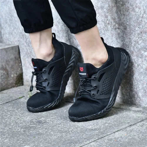 Vista 83 de SUADEX Zapatos deportivos con punta de acero para hombres y mujeres, indestructibles, ligeros, cómodos, antideslizantes, puntera compuesta