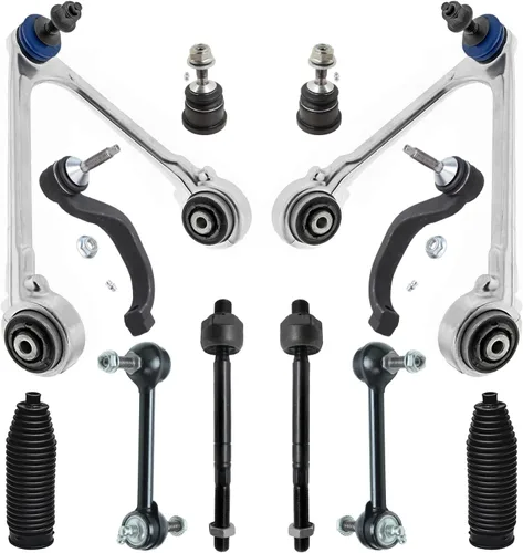 Vista 94 de Detroit Axle – 12 brazos de control superiores e inferiores delanteros con rótulas, barras de unión exteriores e interiores con topes, barras