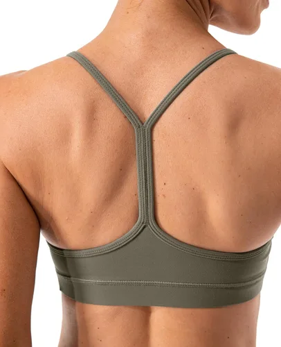 Vista 5 de Lavento Brasier deportivo con espalda en Y para mujer, tirantes delgados, acolchado de bajo impacto, para entrenamiento, yoga, tops