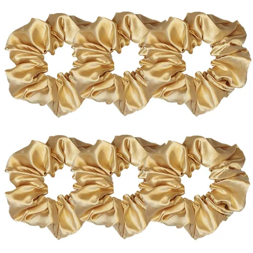 Vista 18 de 6 coleteros de seda satinada – Ligas suaves para el cabello, bandas para el cabello de moda, lazos, pulseras elásticas y soportes para cola
