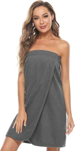 Vista 2 de Orrpally Bata de Envoltura de Ducha para Mujer, Toalla de Envoltura de Baño, Bata de Spa, Envoltura Corporal Ajustable