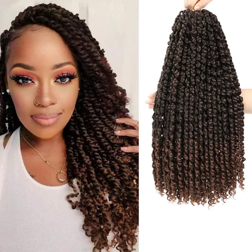 Vista 10 de Cabello Corto PassionTwist de 8 Pulgadas Cabello Pre-retorcido Passion Twists Cabello de Ganchillo Pre-enrollado Cabello Rizado de Ganchillo para 1b