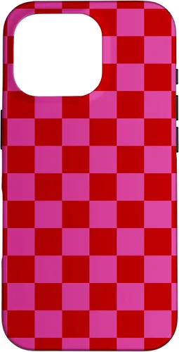 Vista 20 de Red Pink Checkered Checked Pattern Check Design #019 Case for iPhone 17