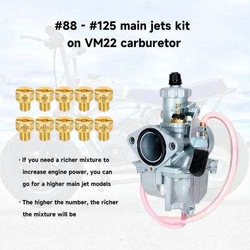 Vista 5 de FVRITO VM22 Carburador de Carrera de Rendimiento para Predator 212cc 196cc Coleman CT200U BT200X KT196 Mini Bike Go Kart GX160 GX200 6.5HP OHV Motor