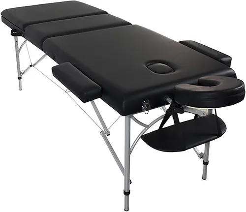 Vista 4 de SKINACT Porto Mesa de masaje portátil de aluminio con (respaldo reclinable) (negro)