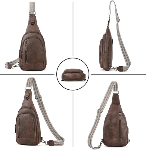 Vista 6 de Bolsos cruzados para mujer, bolso cruzado para mujer, bolso cruzado de cuero para mujer, mochila de viaje