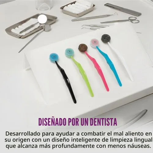 Vista 8 de Tung Kit de limpieza de lengua, cepillo y gel Tung, eliminador de olores para el mal aliento, defensa contra la halitosis, fabricado en Estados