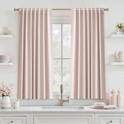 Vista 47 de UHITECH Short Blackout Curtains for Bedroom 24 Inch Long 2 Panels, Beige