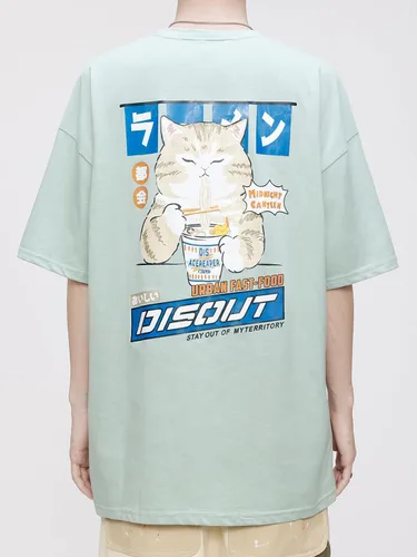 Vista 5 de Vamtac Mens Oversized Dog Cat Graphic Tees Harajuku Shirt Casual Summer Tops Streetwear Aesthetic T-Shirt Unisex