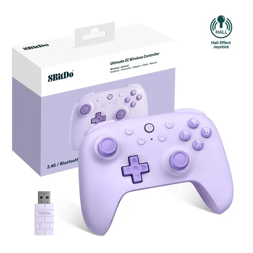 Vista 10 de 8Bitdo Ultimate 2C Wireless Controller for Windows PC and Android, with 1000Hz Polling Rate, Hall Effect Joysticks and Hall Triggers, and Remappable