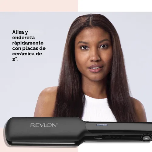 Vista 2 de REVLON Plancha Alisadora de Cerámica Smooth and Straight Resultados Rápidos, Estilos Suaves (2 pulgadas)