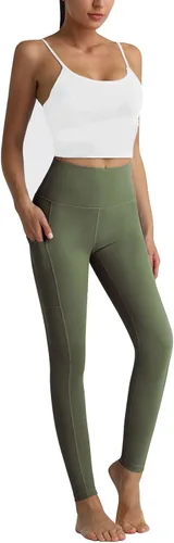 Vista 7 de RIMLESS 7 Leggings para mujer con bolsillos de cintura alta, pantalones de yoga de algodón para entrenamiento, correr, atletismo, pantalones capri