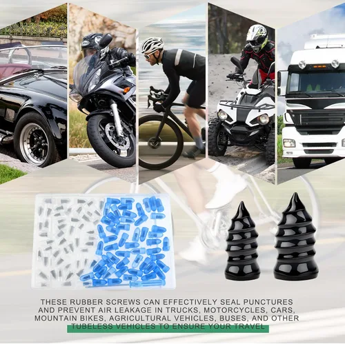 Vista 6 de 35 piezas de clavos de goma para reparación de neumáticos con tornillos autorroscantes para camiones, motocicletas, automóviles y otros vehículos