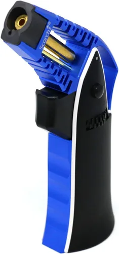 Vista 23 de Antorcha Scorch Torch de 6.75" de aluminio, ajustable, recargable con butano, fabricada con CNC, portátil, en caja de regalo (Rojo #1)