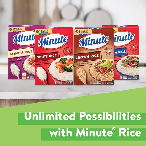 Vista 7 de Arroz blanco Minute, arroz blanco instantáneo para cenas rápidas, caja de 14 onzas Arroz precocido para comidas rápidas, microondas o estufa
