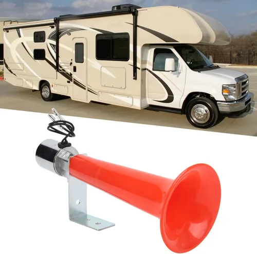 Vista 5 de Hupe Pfeife, bocina de aire turca de 12 V, silbato turco, bocina universal Moto Wolf de 24 V/12 V, silbato turco, rojo de 180 db, para automóviles