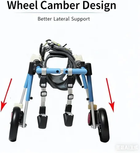 Vista 2 de 2 - Wheels Dog Wheelchair for Rear Leg Support Tool - Free Adjustable (Length/Width/Height) Mobility cart All - Aluminum Frame fit Small