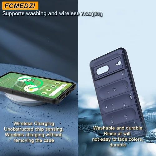 Vista 6 de Funda compatible con Google Pixel 8 Pro con tacto agradable al tacto [protección de grado militar de 15 pies] y protector de pantalla de vidrio