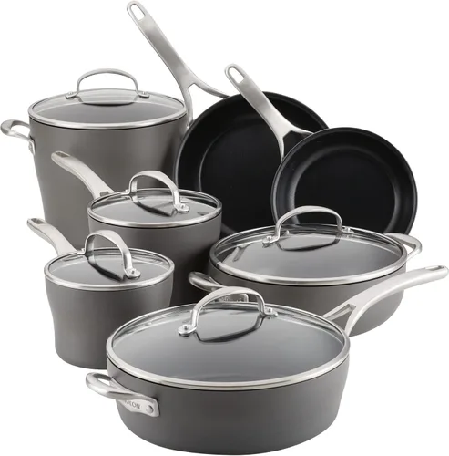 Vista 12 de Anolon Allure - Sartén para parrilla cuadrada profunda, anodizado duro, antiadherente, 11 pulgadas, color gris oscuro