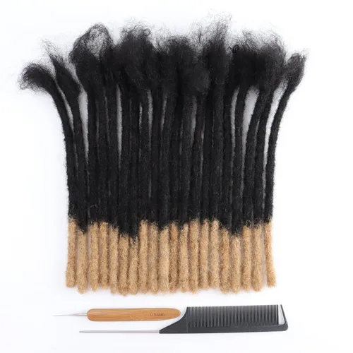 Vista 16 de Extensiones de rastas de cabello humano Cypsin de 6 pulgadas, 60 hebras, 0.2 cm de ancho, 100% cabello humano, extensiones de rastas permanentes